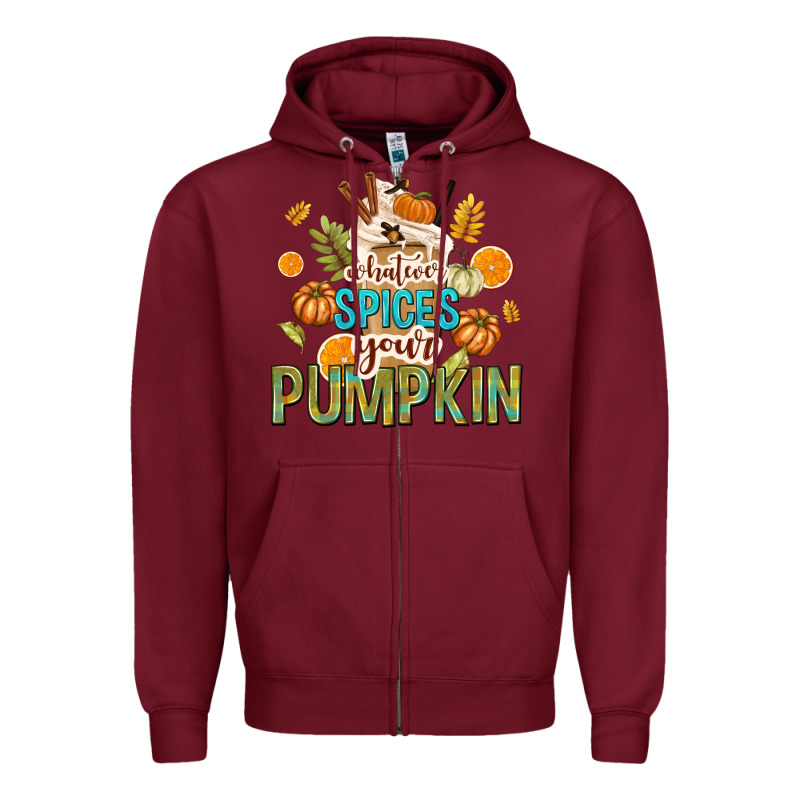 Whatever Spices Your Pumpkin Zipper Hoodie by texasbilliewilder | Teevron