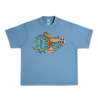 Pebble Blue gemstone wood leopard patch Urban Heavy Tee - AdoDesignShop