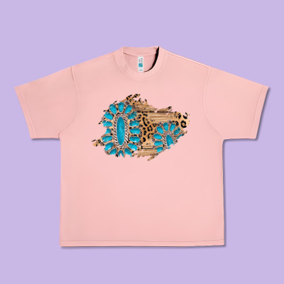 Gemstone Wood Leopard Patch Urban Heavy Tee Designed By Adodesignshop
