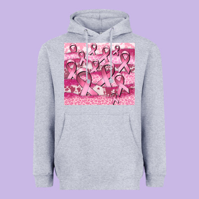 Ribbon  Breast Cancer Heavyweight Hoodie Designed By Cowgirlartshop