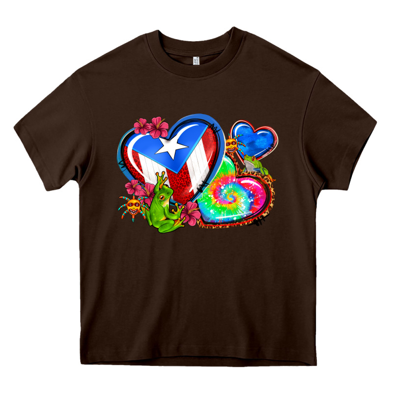 Western Leopard Puerto Rico Hearts Heavy Core Tee by AdoDesignShop | Teevron