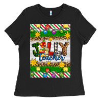 Christmas Jolly Teacher Ladies Tee | Teevron