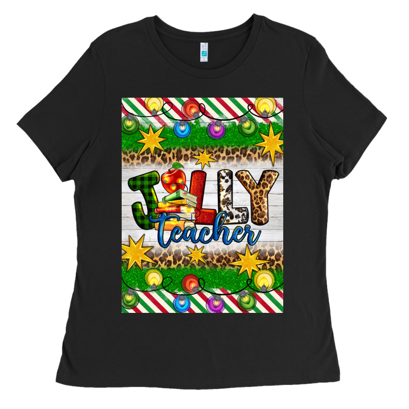 Christmas Jolly Teacher Ladies Tee by Artiststas | Teevron