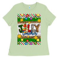 Matcha Christmas jolly teacher Ladies Tee - Artiststas