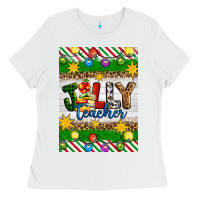 White Christmas jolly teacher Ladies Tee - Artiststas