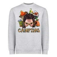 Camping Braid Hair Woman With Fire Bbs Heavyweight Sweatshirt | Teevron