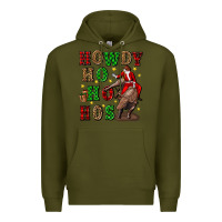 Army Green howdy ho ho hos christmas Premium Hoodie - CowGirlArtShop