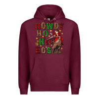 Burgundy howdy ho ho hos christmas Premium Hoodie - CowGirlArtShop