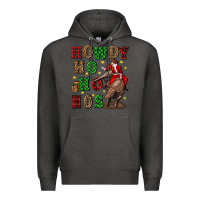 Charcoal Heather howdy ho ho hos christmas Premium Hoodie - CowGirlArtShop