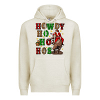 Oatmeal Heather howdy ho ho hos christmas Premium Hoodie - CowGirlArtShop