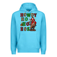 Ocean Blue howdy ho ho hos christmas Premium Hoodie - CowGirlArtShop