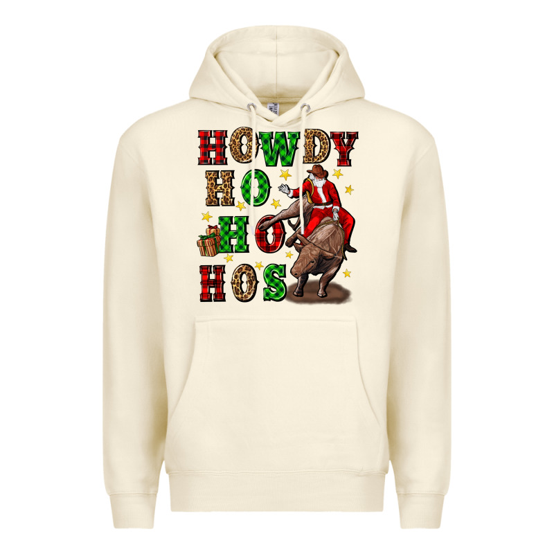 Howdy Ho Ho Hos Christmas Premium Hoodie by CowGirlArtShop | Teevron