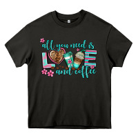 Asphalt all you need is love and coffee Heavy Core Tee - AdoDesignShop