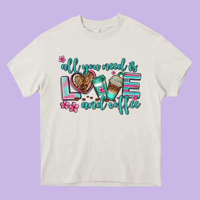 All You Need Is Love And Coffee Heavy Core Tee Designed By Adodesignshop