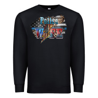 Black Police wife lightning bolt 4th of july Premium Sweatshirt - HowdyJamesFarm