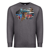 Charcoal Heather Police wife lightning bolt 4th of july Premium Sweatshirt - HowdyJamesFarm