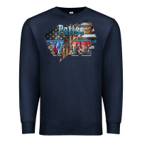 Navy Police wife lightning bolt 4th of july Premium Sweatshirt - HowdyJamesFarm