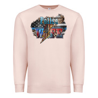 Pale Pink Police wife lightning bolt 4th of july Premium Sweatshirt - HowdyJamesFarm