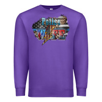Purple Police wife lightning bolt 4th of july Premium Sweatshirt - HowdyJamesFarm