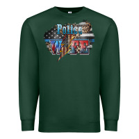 Sports Green Police wife lightning bolt 4th of july Premium Sweatshirt - HowdyJamesFarm