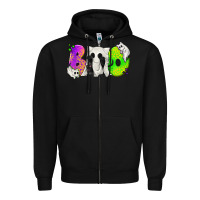 Black Boo Ghost Cat Zipper Hoodie - texasbilliewilder
