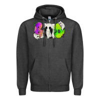 Charcoal Heather Boo Ghost Cat Zipper Hoodie - texasbilliewilder