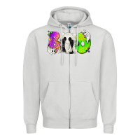 Dove Grey Boo Ghost Cat Zipper Hoodie - texasbilliewilder