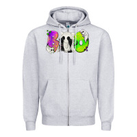 Heather Grey Boo Ghost Cat Zipper Hoodie - texasbilliewilder