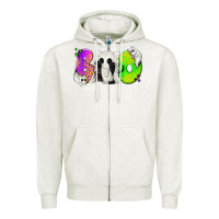 Oatmeal Heather Boo Ghost Cat Zipper Hoodie - texasbilliewilder