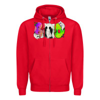 Red Boo Ghost Cat Zipper Hoodie - texasbilliewilder
