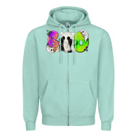 Seafoam Boo Ghost Cat Zipper Hoodie - texasbilliewilder