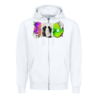 White Boo Ghost Cat Zipper Hoodie - texasbilliewilder