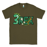 Army Green three rex Classic Tee - MaliasSmallBusiness