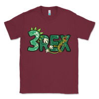 Burgundy three rex Classic Tee - MaliasSmallBusiness