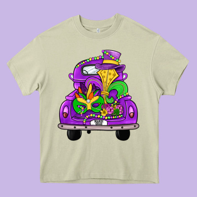 Farm Truck, Mardi Gras Heavy Core Tee Designed By Jahusdesignshop