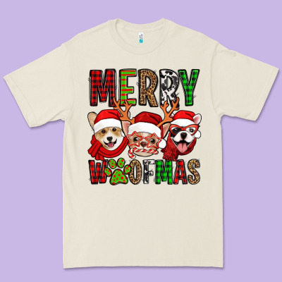 Merry Woofmas Dogs Premium Tee Designed By Jasminsmagicworld