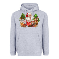 Heather Grey christmas santa coffee cups Heavyweight Hoodie - CowGirlArtShop