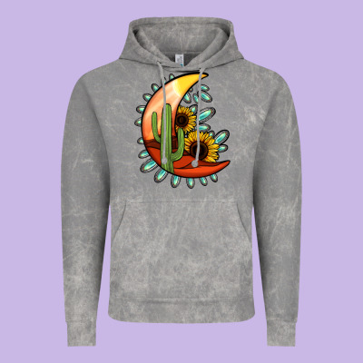 Turquoise Desert Moon Vintage Hoodie Designed By Jasminsmagicworld