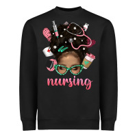 Black Afro Messy Bun Nursing Bbs Heavyweight Sweatshirt - BundleAndBundleShop