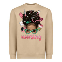 Mushroom Afro Messy Bun Nursing Bbs Heavyweight Sweatshirt - BundleAndBundleShop