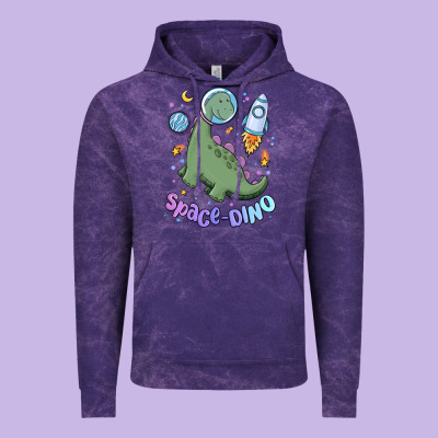 Space Dino Vintage Hoodie Designed By Maliassmallbusiness