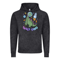 Vintage Black space dino Vintage Hoodie - MaliasSmallBusiness