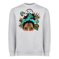 Lake Camping Afro Messy Bun Bbs Heavyweight Sweatshirt | Teevron