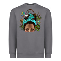 Storm Lake Camping Afro Messy Bun Bbs Heavyweight Sweatshirt - BundleAndBundleShop