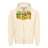 Sandshell Childhood Cancer coffee cups yellow ribbon Zipper Hoodie - NancyCooperArtShop