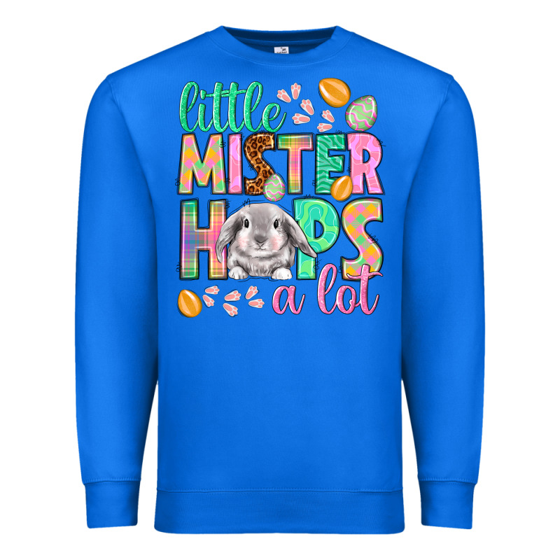 Little Mister Hops A Lot Easter Day Premium Sweatshirt by HowdyJamesFarm | Teevron