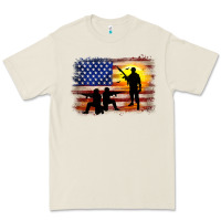 Bone american flag soldier sunset Premium Tee - JahusDesignShop