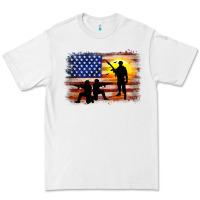 White american flag soldier sunset Premium Tee - JahusDesignShop