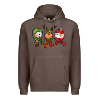 Coffee christmas reindeer polar bear snowman Premium Hoodie - CowGirlArtShop