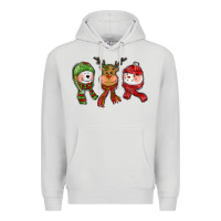 Dove Grey christmas reindeer polar bear snowman Premium Hoodie - CowGirlArtShop